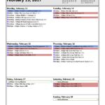 Training Calendar: Feb 13-19